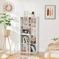 thumbnail image 1 of VECELO 4-Tier Bookcase with Storage Shelves, 21.3" Modern Bookshelf for Organizer Display Stand Home Office, Vertical or Horizontal, White, 1 of 7