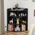 thumbnail image 1 of VECELO 4-Tier Corner Cabinet with Charging Station, 8-Cubby Wooden Bookcases Bookshelf with USB Ports and Outlets Storage Organizer Display Rack, White, 1 of 7