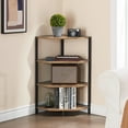 thumbnail image 1 of VECELO 4-Tier Corner Shelf, Multipurpose Wood Storage Stand for Small Spaces, Bedroom, Living Room, Gray, 1 of 7