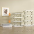 thumbnail image 1 of VECELO 4 Tier Shoe Rack, K-shaped Foldable Shoe Shelf Without Assembly, Space-Saving Shoe Storage Organizer for Bedroom, Living Room, Entryway, Gray, 1 of 6