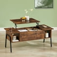 thumbnail image 1 of VECELO 42" Lift Top Coffee Table with Hidden Compartment and Storage Shelf, Wood Lift Tabletop for Home Living Room Bedroom, Office,Brown, 1 of 10
