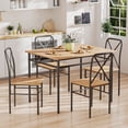 thumbnail image 1 of VECELO 5-Piece Dining Table Set with 4 Chairs, Modern Wood Kitchen Table and Metal Frame Chairs for Kitchen, Dining Room, Breakfast Nook, Black, 1 of 12