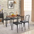 thumbnail image 1 of VECELO 5-Piece Dining Table Set with 4 Chairs, Wooden Dining Table for Home Kitchen Breakfast Nook, Brown, 1 of 10