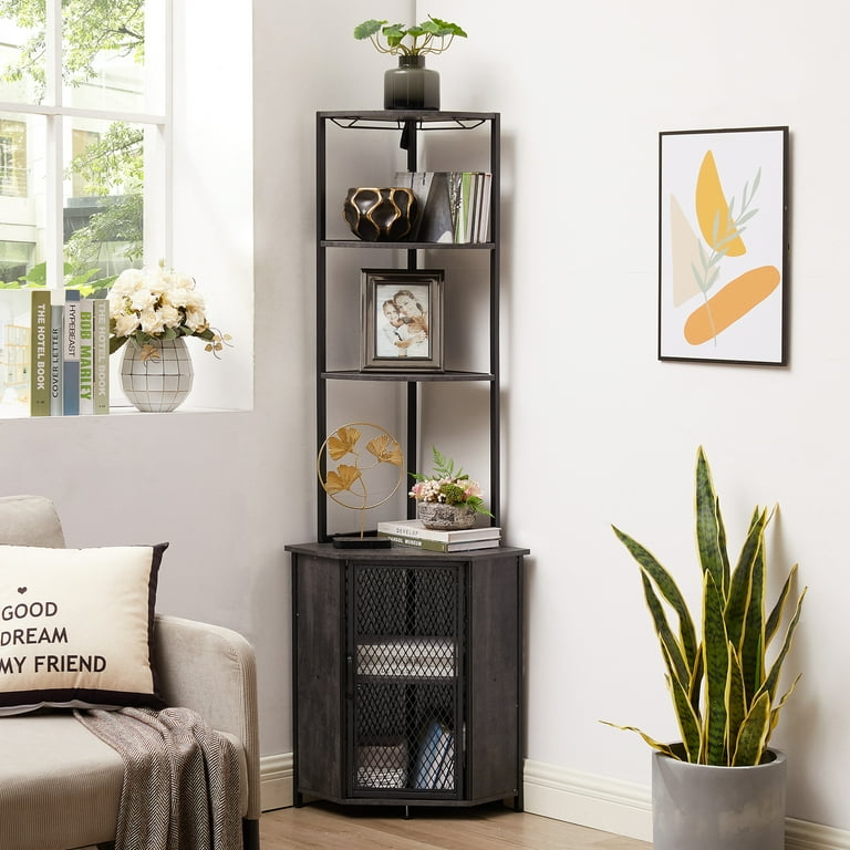 Corner storage outlet unit living room