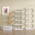 thumbnail image 1 of VECELO 5 Tier Shoe Rack, K-shaped Foldable Shoe Shelf Without Assembly, Space-Saving Shoe Storage Organizer for Bedroom, Living Room, Entryway, Gray, 1 of 6