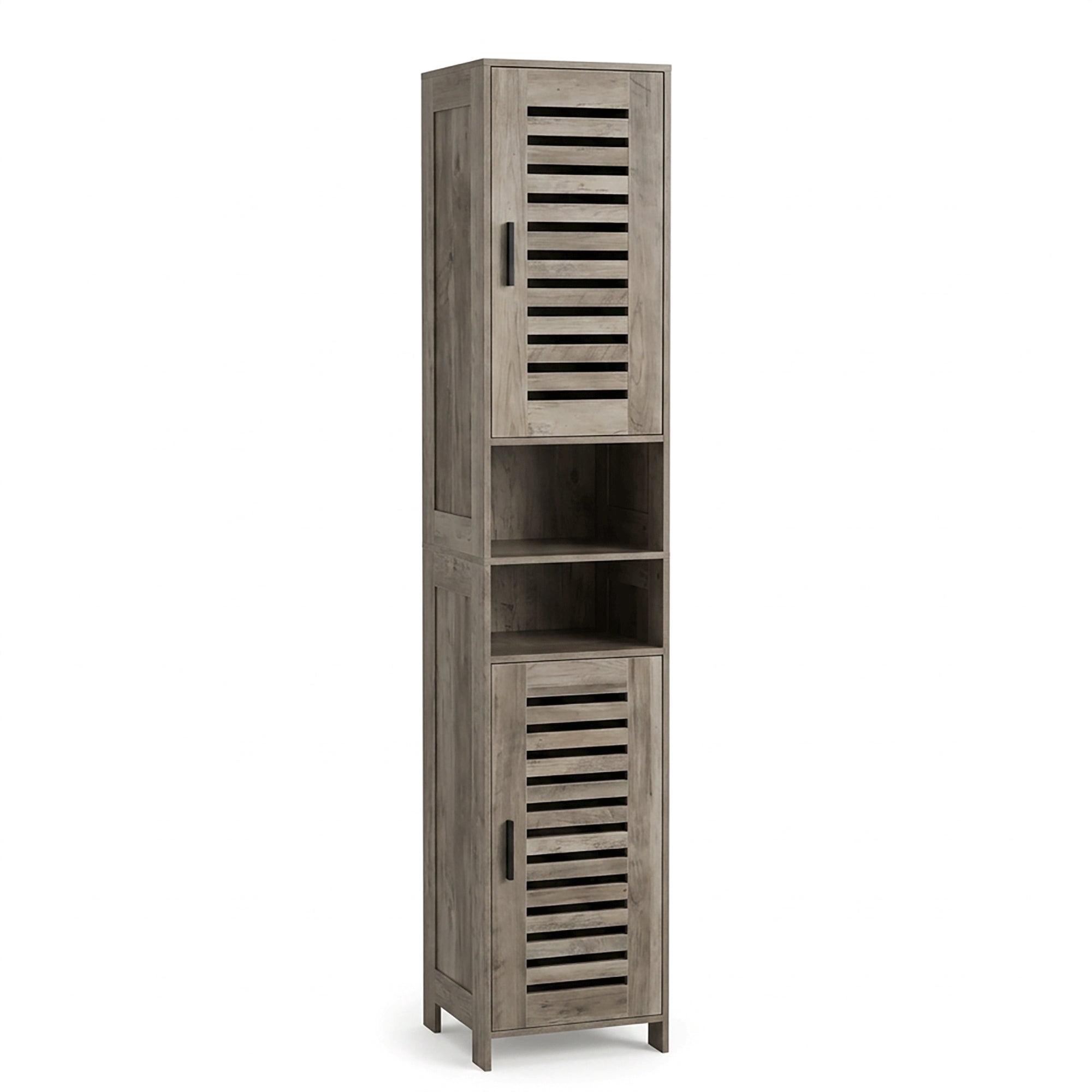 VECELO 67" Tall Bathroom Storage Cabinet, Slim Narrow Bathroom Cabinet Organizer with Doors and Adjustable Shelves, for Small Space, Living Room, Kitchen, Light Brown