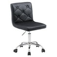 thumbnail image 1 of VECELO Armless Office Desk Chair, Height Adjustable PU Leather Swivel Task Chairs, Black, 1 of 13