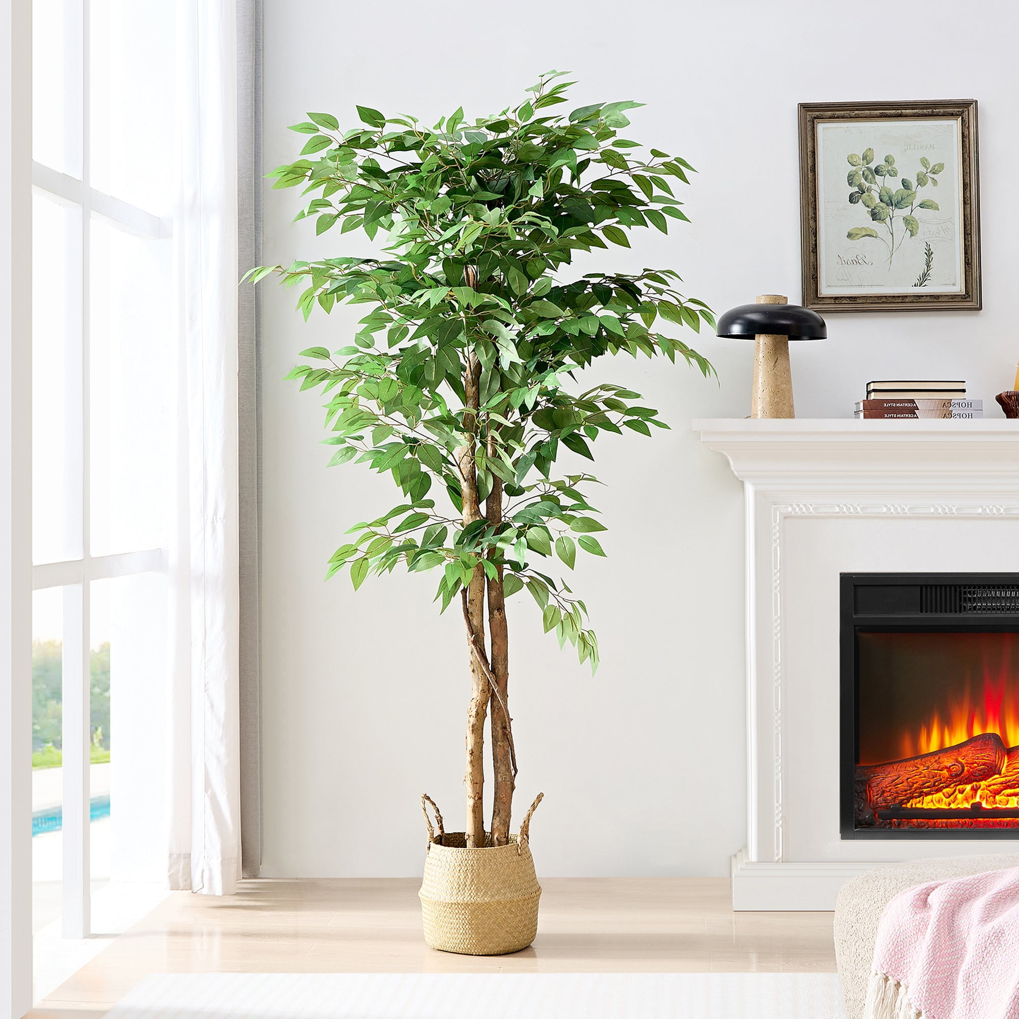 VECELO Artificial Banyan Trees 5FT Tall Faux Silk Banyan Tree Decor ...