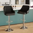 thumbnail image 1 of VECELO Bar Stools Set of 2 Adjustable Counter Height Swivel Barstools with Back and Armrest, Black, 1 of 13