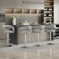 thumbnail image 1 of VECELO Bar Stools Set of 4, Adjustable Swivel PU Leather Counter Height Barstools with Back and Arms, Light Gray, 1 of 11