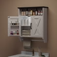 thumbnail image 1 of VECELO Bathroom Cabinets with Motion Sensor LED Lights, Wall Mounted Medicine Cabinet with Towel Bars and Hidden Storage Space for Bathroom, Kitchen, Pure White, 1 of 13