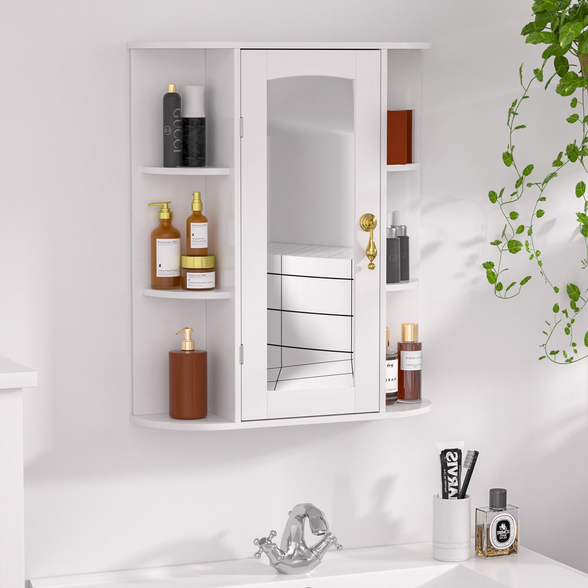 VECELO Bathroom Medicine Cabinet, Wall Mounted Mirror Cabinet with ...