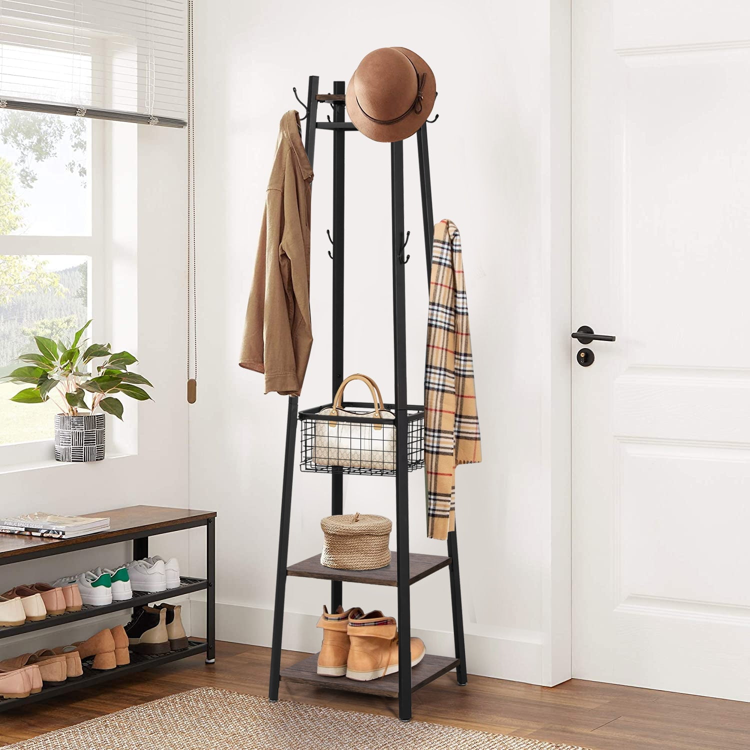 Coat rack basket new arrivals
