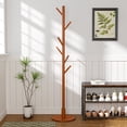 thumbnail image 1 of VECELO Coat Rack Freestanding, Hall Tree With Hooks, Entryway Hanger Stand, Floor Standing Metal Tree Stand, Brown, 1 of 9