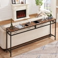 thumbnail image 1 of VECELO Console Table with Power Outlet & USB Port, 39.4" Narrow Sofa Table with Charging Station, Industrial Entryway Table for Living Room, Hallway, Foyer, Bedroom, Brown, 1 of 6