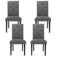 thumbnail image 1 of VECELO Dining Chairs Set of 4, Mid-Century Upholstered Fabric Dining Chairs for Home Kitchen, Dark Gray, 1 of 9