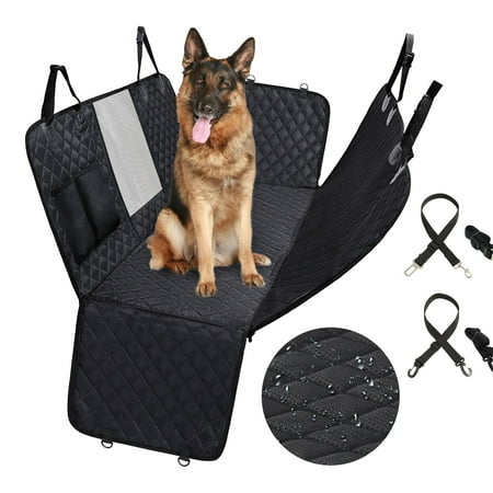 VECELO Dog Back Seat Cover Protector, Waterproof Scratchproof Nonslip Hammock, Against Dirt and Pet Fur Durable Pets Seat Covers for Cars & SUVs, Black