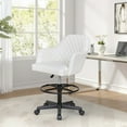 thumbnail image 1 of VECELO Ergonomic Desk Chair with Armrests, Height Adjustable PU Leather Office Chair, Computer Chair with Footrest Ring, White, 1 of 11