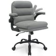 thumbnail image 1 of VECELO Ergonomic Office Chair, PU Leather Thick Padding Swivel Executive Computer Desk Chair With Upholstered Flip-Up Arms, Gray, 1 of 10