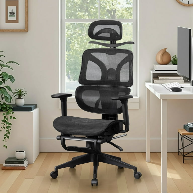 VECELO Foldable Office Chair, Ergonomic High-Back Mesh Rolling