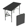 thumbnail image 1 of VECELO Folding Table For 4 with Mesh Bag and Hook, Indoor&Outdoor Portable Plastic Table, Fold-in-Half for Parties, Camping, Events & Outdoor Gatherings, Black, 1 of 10