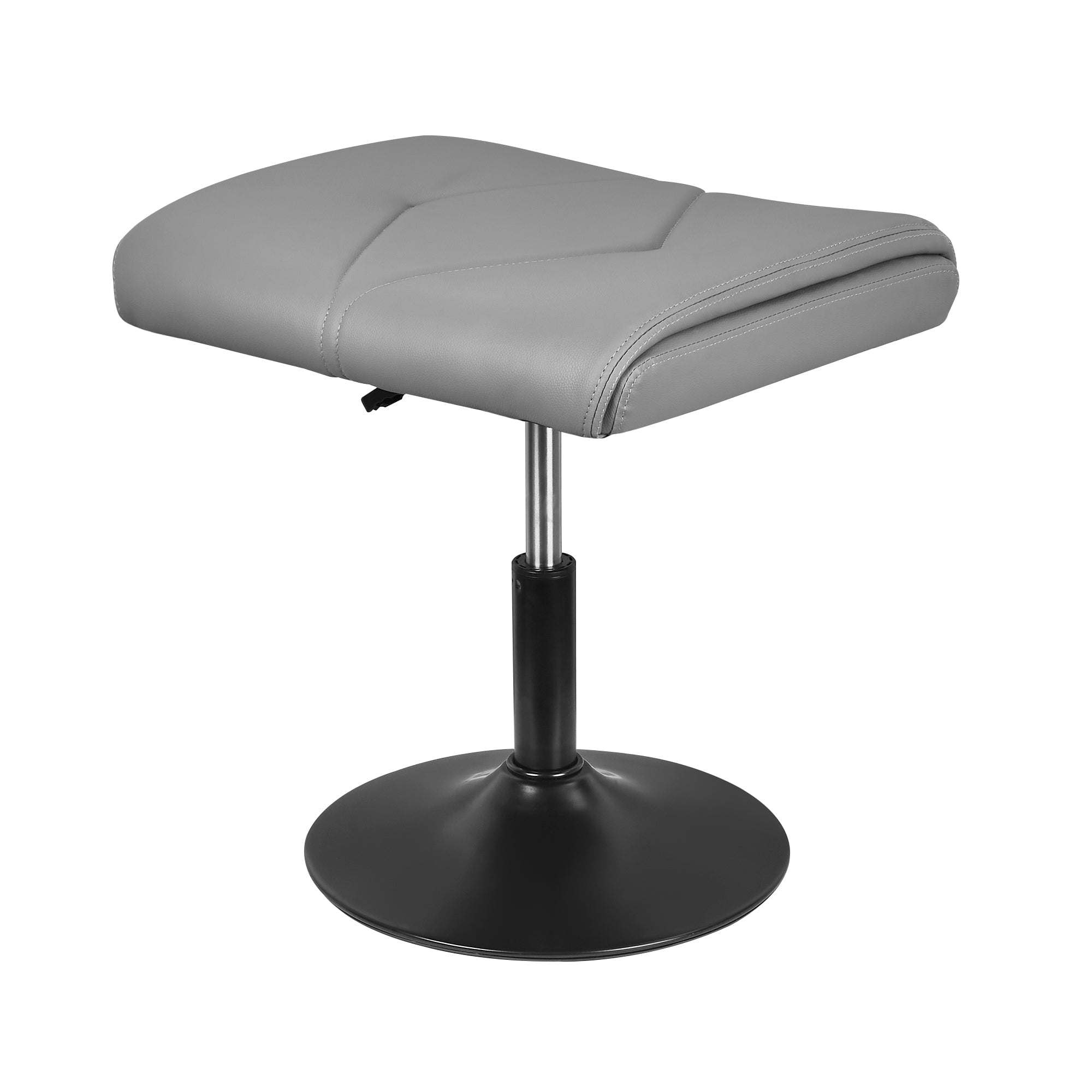 VECELO Footrest Height Adjustable Ottoman Leg and Foot Rest for Work Comfort, Computer Desk Swivel Stool with Thick Padding, Office Seat, Grey