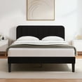 thumbnail image 1 of VECELO Full Size Bed Frame, Modern Upholstered Platform Bed Frame with Adjustable Headboard, Wooden Slats Support/No Box Spring Needed, Black, 1 of 11