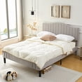 thumbnail image 1 of VECELO Full Size Bed Frame, Modern Upholstered Platform Bed Frame with Flannel Adjustable Headboard, Strong Wood Slats Supports, No Box Spring Needed, Gray, 1 of 11