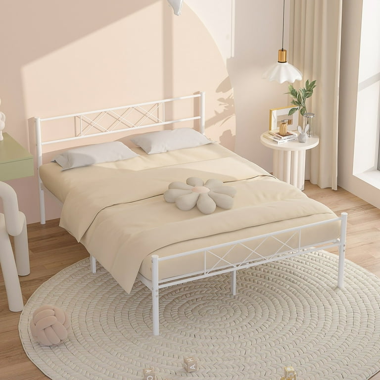 VECELO Full Size Metal Bed Frame, Platform Bed Frame with VECELO Full Size Metal Bed Frame, Platform Bed Frame with