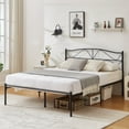 thumbnail image 1 of VECELO Full Size Metal Bed Frame with Headboard, Heavy Duty Steel Slat Support with Under-Bed Storage Platform Bed, No Box Spring Needed, Black, 1 of 7