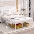 thumbnail image 1 of VECELO Full Size Metal Platform Bed Frame with Headboard, Heavy Duty Metal Bed Frame Mattress Foundation with Steel Slats Support, No Box Spring Needed, Easy to Assembly, White, 1 of 9