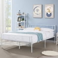 thumbnail image 1 of Katkuca Full Size Metal Platform Bed Frame with Headboard, No Box Spring Needed, Easy Assembly, White, 1 of 1