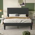 thumbnail image 1 of VECELO Full Size Platform Bed Frame, Modern Upholstered Bed Frame with Adjustable Height & Nailhead Trim Headboard, No Box Spring Needed, Easy Assembly, Black, 1 of 12