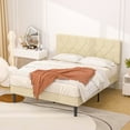 thumbnail image 1 of VECELO Full Size Platform Bed Frame Upholstered Beds with Height-Adjustable Linen Button Tufted Headboard, Bed Frame, Beige, 1 of 8