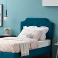 thumbnail image 1 of VECELO Height Adjustable Tufted Button Linen Upholstered Headboard for Twin Bed, Blue, 1 of 8