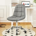 thumbnail image 1 of VECELO Home Office Chair Wide Seat with Solid Back, Ergonomic PU Leather Desk Chair Vanity Chair with Wheels, Modern Computer Chair for Home Office, Grey, 1 of 10