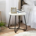 thumbnail image 1 of VECELO Metal Round Side End Table, Modern Storage Shelf Tray for Bedroom/Living Room/Office, Black & White, 1 of 8