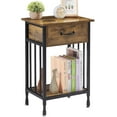 thumbnail image 1 of VECELO Nightstand with Drawer and Storage Shelf, Modern End Side Table for Bedroom, Living Room, Office, Antique Brown, 1 of 10