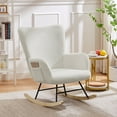 thumbnail image 1 of VECELO Nursery Rocking Chair, Teddy Fabric Upholstered Glider Rocker with High Backrest, Modern Rocking Accent Chairs Comfy Side Chair for Nursery, Bedroom, Living Room, White, 1 of 7