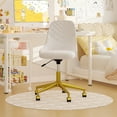 thumbnail image 1 of VECELO Office Swivel Chair, Upholstered Desk Chair with Adjustable Height, Rolling Task Computer Chair Makeup Vanity Chair, White, 1 of 7