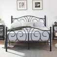 thumbnail image 1 of VECELO Queen Metal Bed Frame with High Headboard and Footboard, Heavy Duty Slat Support/Mattress Foundation Platform Bed, Black, 1 of 8