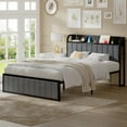 thumbnail image 1 of VECELO Queen Size Bed Frame with Charging Station, Upholstered Platform Bed Frame with Storage Headboard, Metal Slats Supports Mattress Foundation, No Box Spring Needed, Gray, 1 of 7