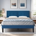 thumbnail image 1 of VECELO Queen Size Bed Frame, Modern Platform Bed Frame with Adjustable Button Tufted Upholstered Headboard for Bedroom, No Box Spring Needed, Easy Assembly, Blue, 1 of 9