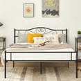 thumbnail image 1 of VECELO Queen Size Metal Platform Bed Frame, Box Spring Replacement with Headboard & Footboard, Black, 1 of 10