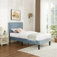 thumbnail image 1 of VECELO Queen Size Platform Bed Frame with Adjustable Upholstered Headboard, Strong Wood Slat Support, No Box Spring Needed, Easy Assembly, 1 of 6
