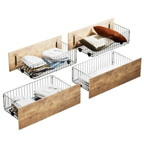 VECELO Queen Size Underbed Storage Drawers, Set of 4, Brown