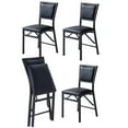 thumbnail image 1 of VECELO Set of 4 Metal Folding Chairs, High Back PU Upholstered Dining Chairs with Metal Frame, Modern Style Folding Chairs for Kitchen, Dining Room, Space Saving Design, Black, 1 of 12
