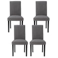 thumbnail image 1 of VECELO Set of 4 Upholstered Dining Chairs, Modern Fabric Dining Room Chair with Metal Legs and Padded Seat, Mid-Century Accent Dinner Chair for Living Room, Kitchen, Dark Gray, 1 of 10