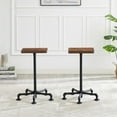 thumbnail image 1 of VECELO Set of 2 Bar Stools, Kitchen Breakfast Dining Chairs for Dining Room, Kitchen, Small Space, Brown, 1 of 7