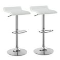 thumbnail image 1 of VECELO Set of 2 Bar Stools, Modern Swivel Adjustable Height Counter Barstools with Footrest for Kitchen/Bar/Dining Room/Living Room/Party, White, 1 of 10